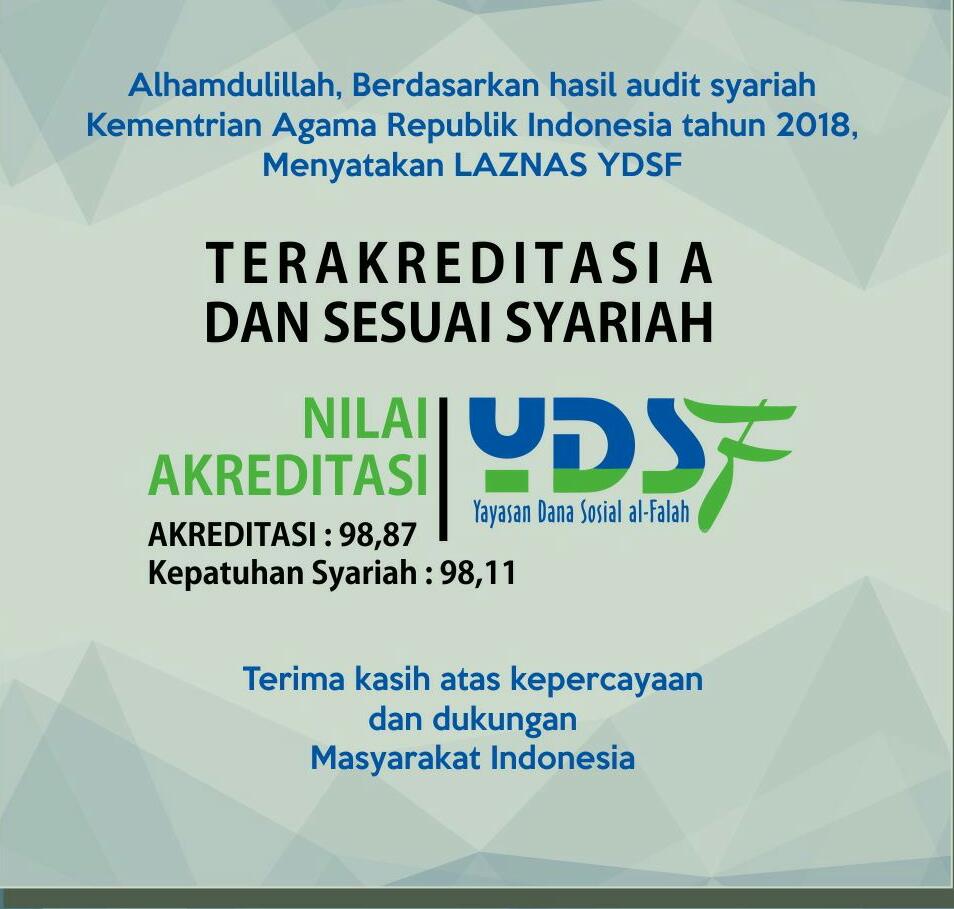 YDSF Raih Akreditasi A dengan Kepatutan Syariah 98,11